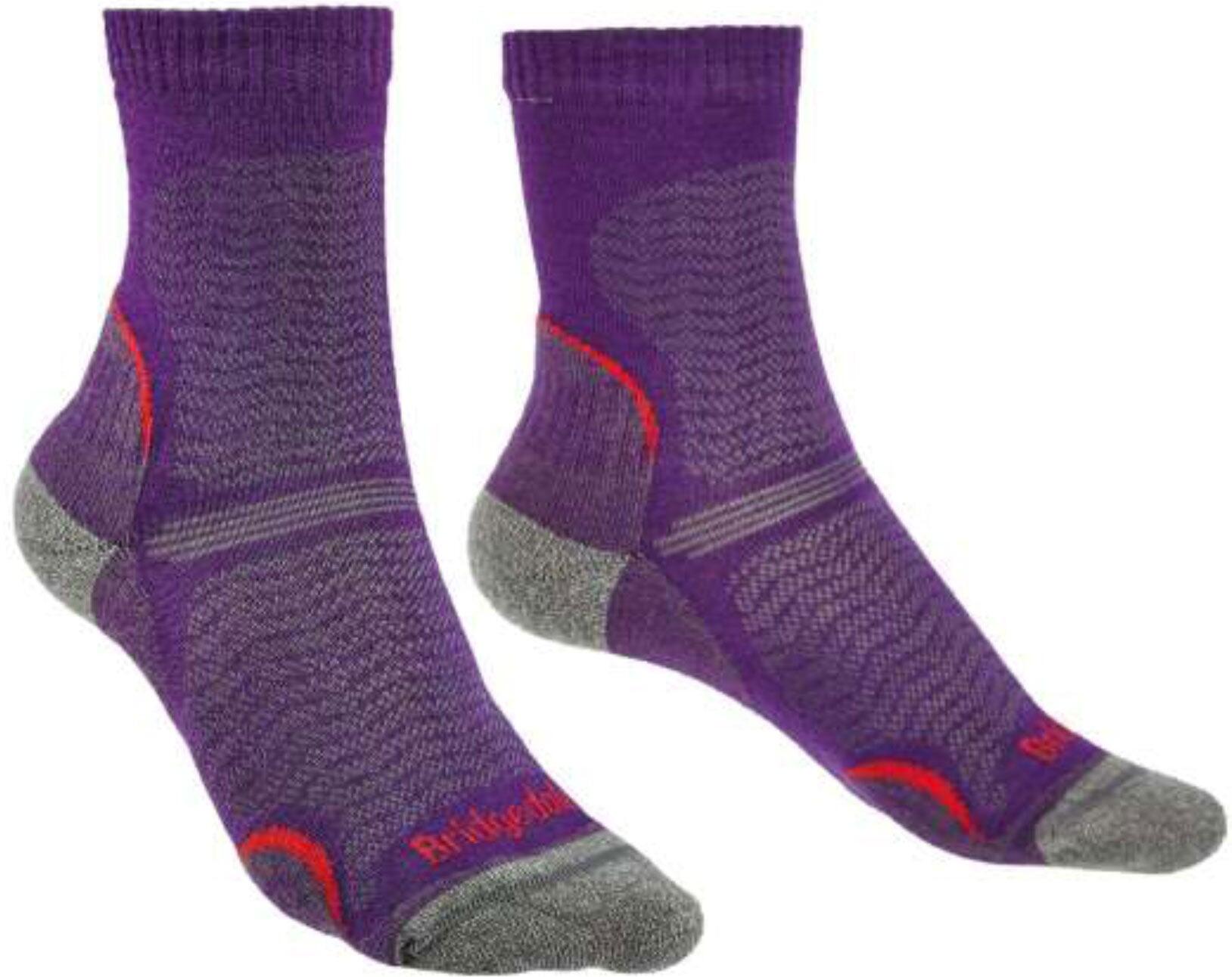 BRIDGEDALE Skarpety damskie HIKE ULTRA LT T2 MERINO 3/4 CREW-S (35-37)-Różowy