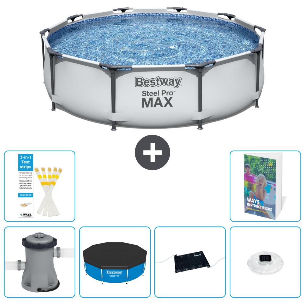 BESTWAY Basen Steel Pro MAX Okrągły - 305x76 cm - 7-częściowy S328