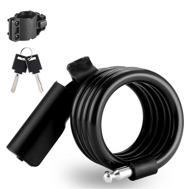 Zamek rowerowy stalowy kabel rozciągliwy 115 cm