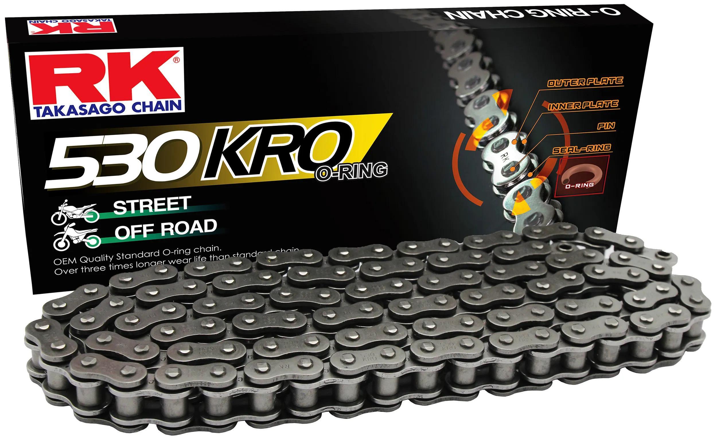 Łańcuch RK 530 KRO 120 N szary otwarty