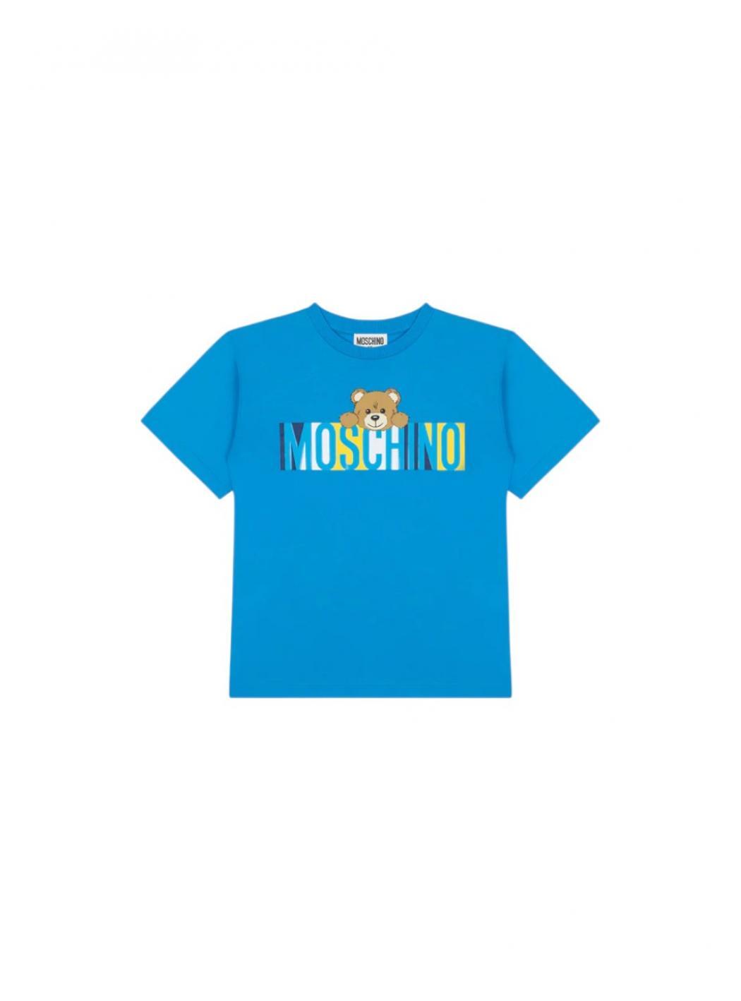 T-shirt chłopięce moschino turchese