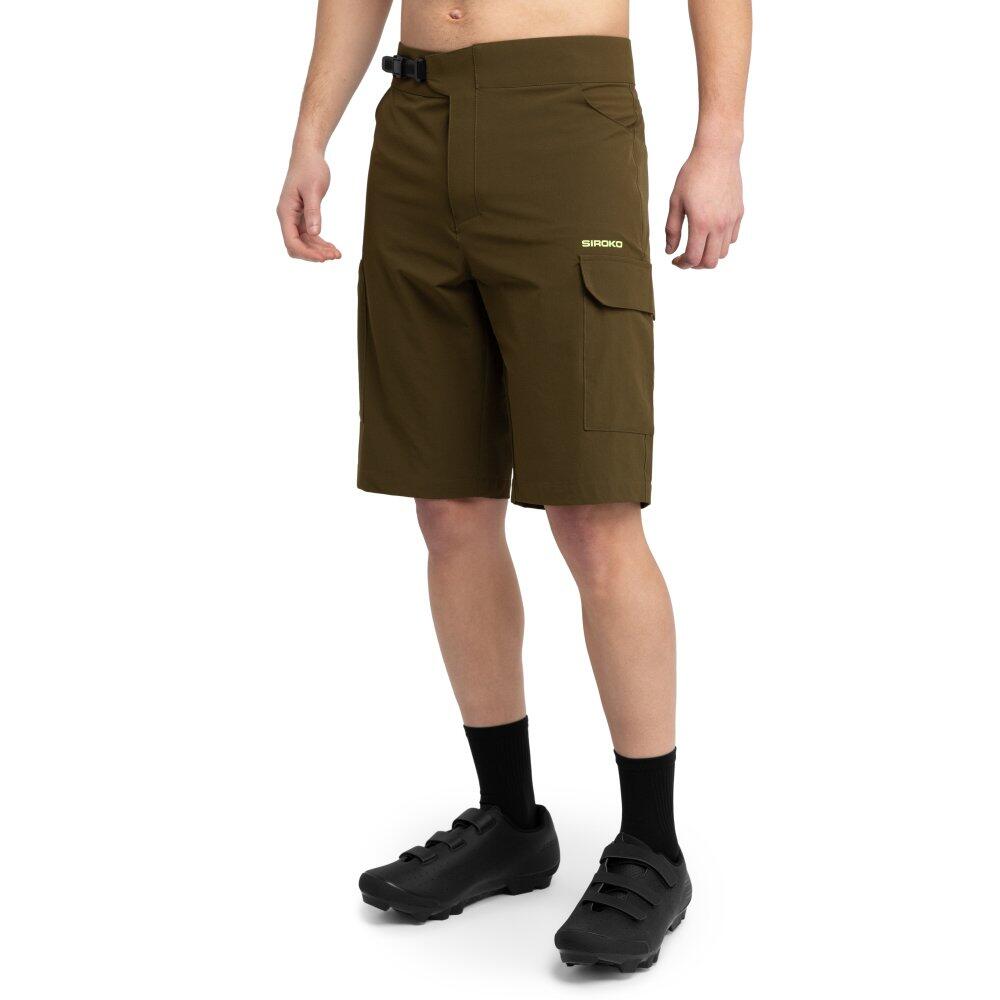 Męskie krótkie spodenki rowerowe MTB Kolarstwo Siroko MTB Braker Green