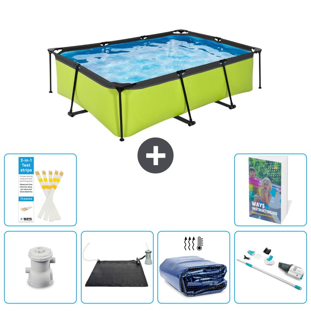 EXIT TOYS Basen Prostokątny - 220x150x65 cm - 7-częściowy S252