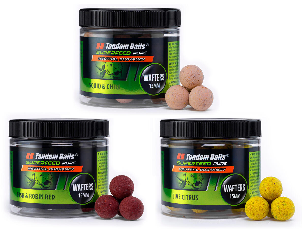 Waftersy SuperFeed Pure 15 mm / 70 g – Zestaw ASH Mix Smaków (3 sztuki)