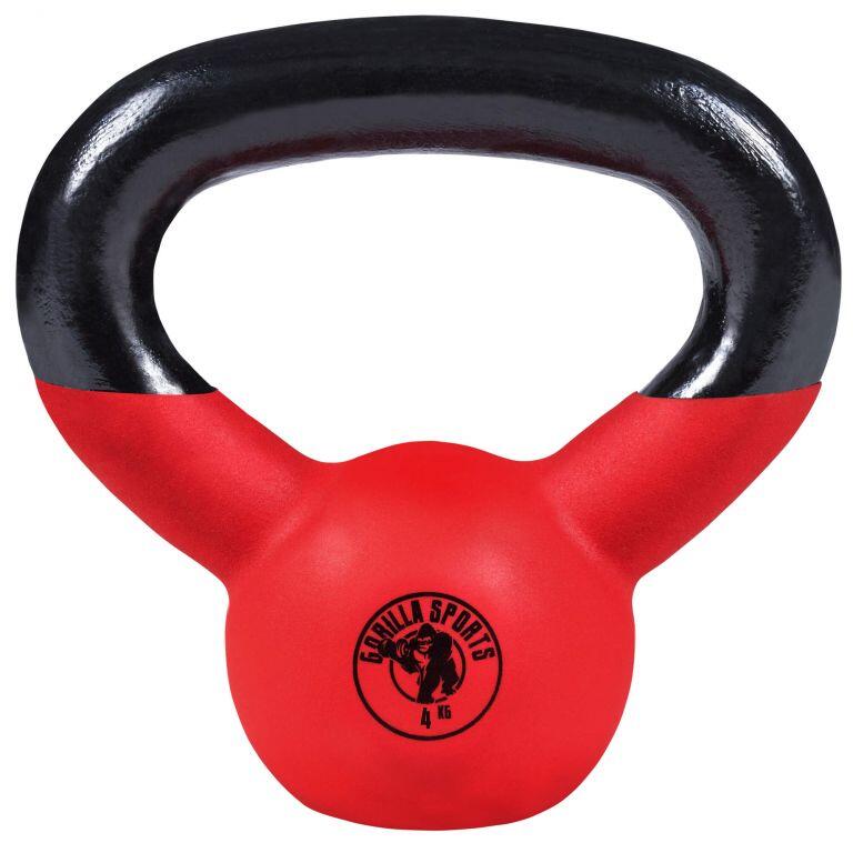 Kettlebell 4 kg treningowy żeliwny gumowany Gorilla Sports