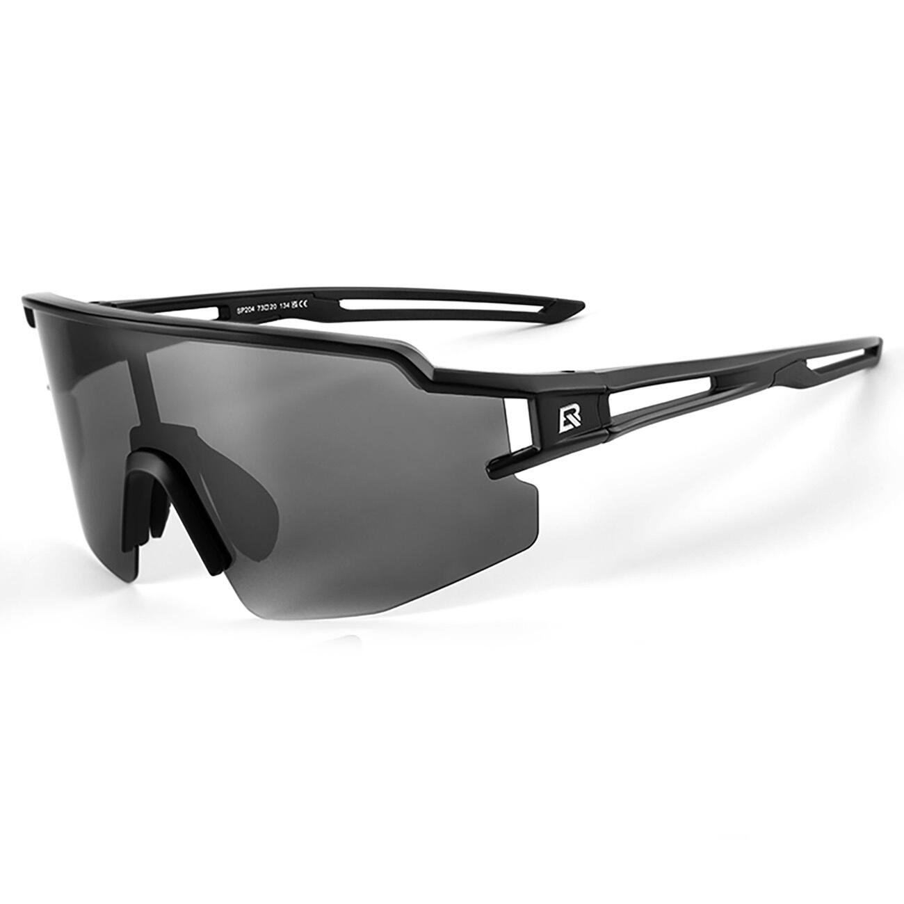 Okulary rowerowe Rockbros polaryzacja wkładka korekcyjna uv400 czarn-szare