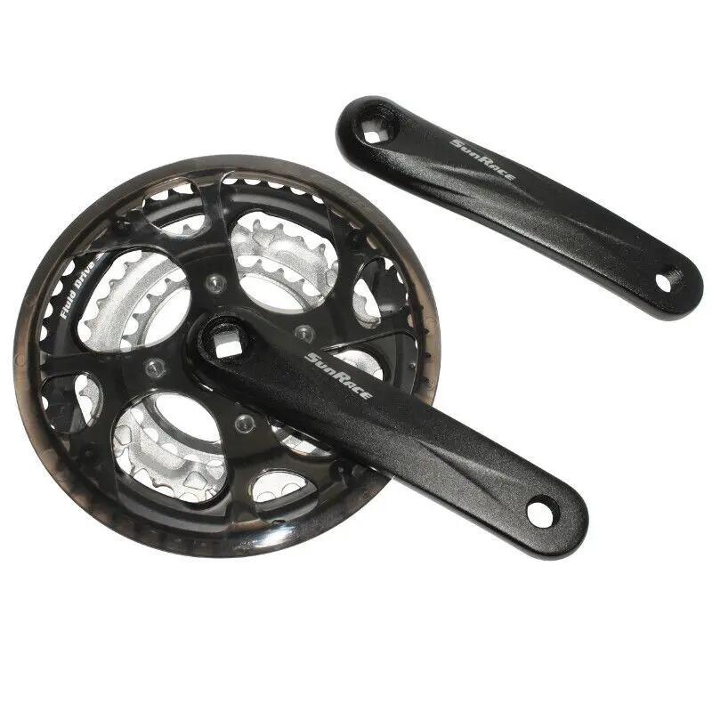 Aluminiowy korbowód do rowerów górskich z przydymioną osłoną łańcucha - Sunrace