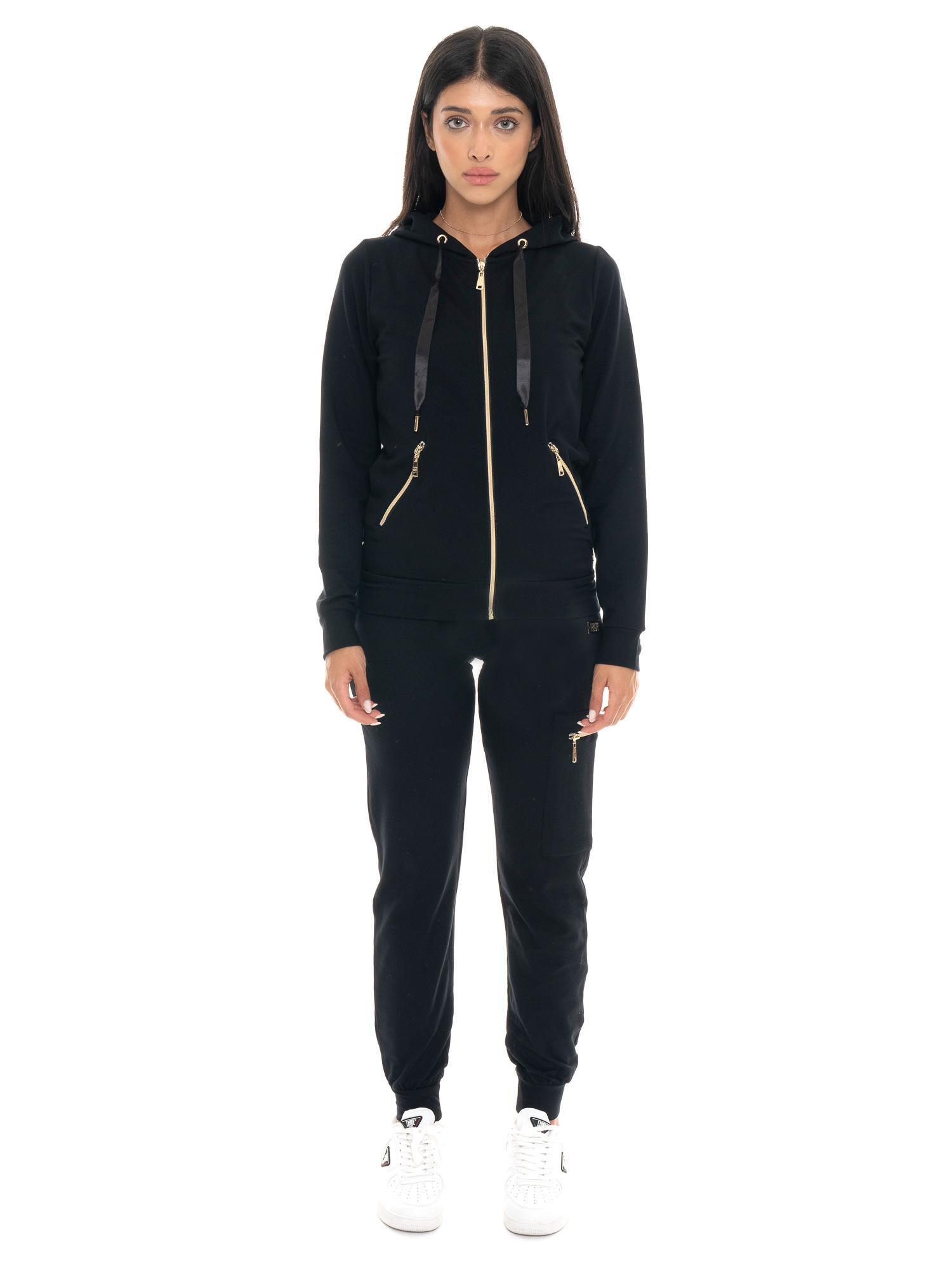 Leone 1947 Chic Tones Damen Winter-Trainingsanzug mit Kapuze und Reißverschluss