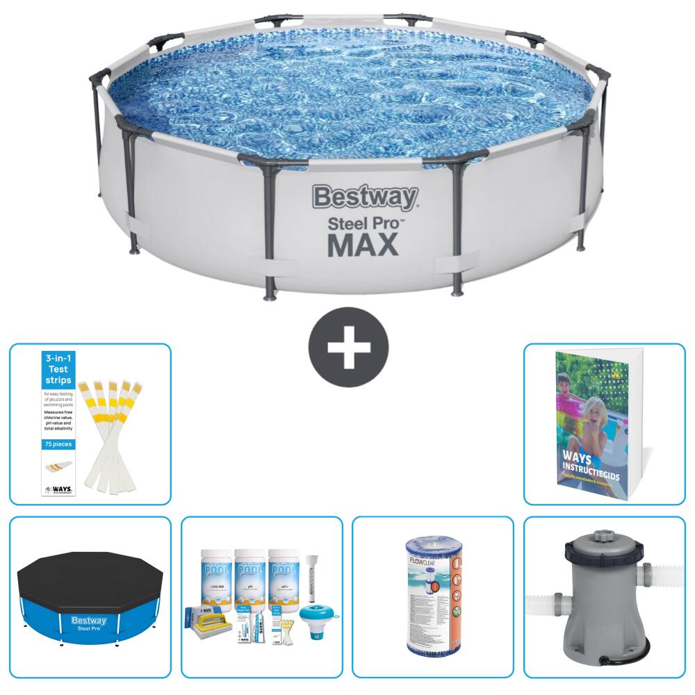 BESTWAY Basen Steel Pro MAX Okrągły - 305x76 cm - 7-częściowy S34