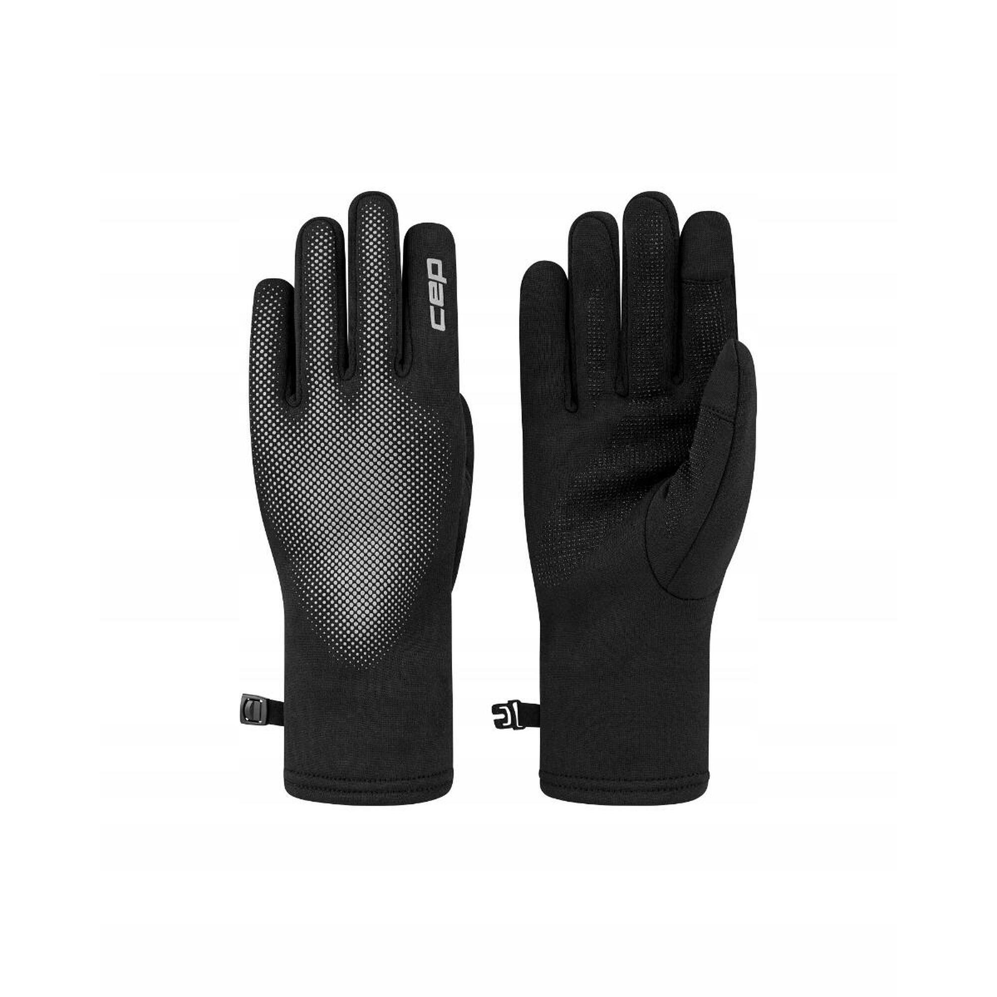Rękawiczki sportowe odblaskowe unisex czarne Core Run CEP