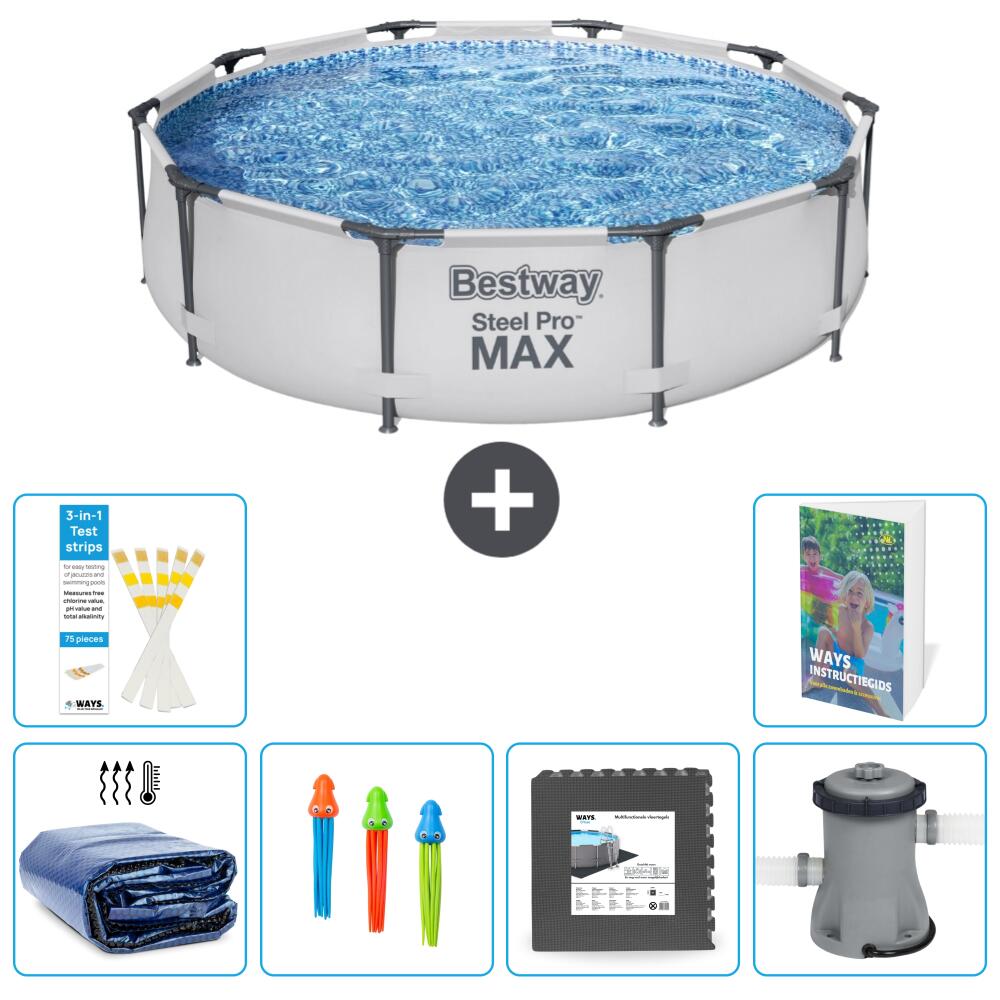 BESTWAY Basen Steel Pro MAX Okrągły - 305x76 cm - 7-częściowy S3