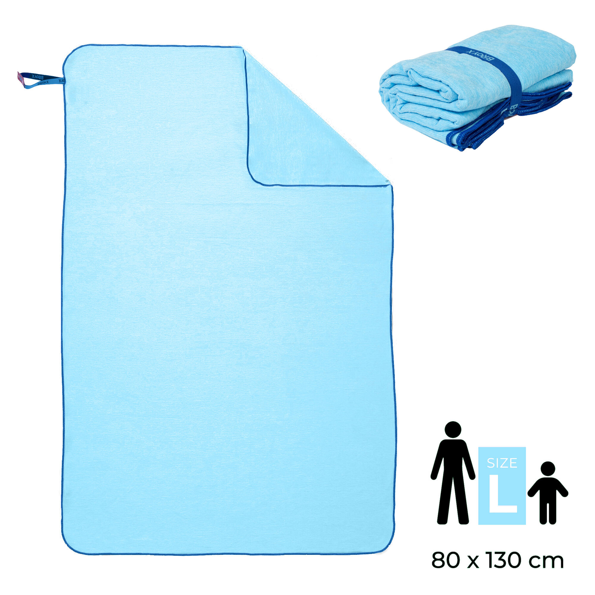 Ręcznik Supersoft szybkoschnący L 80 x 130cm niebieski