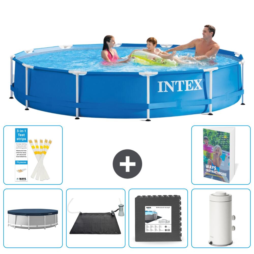 INTEX Basen ze stelażem Okrągły - 366x76 cm - 7-częściowy S53