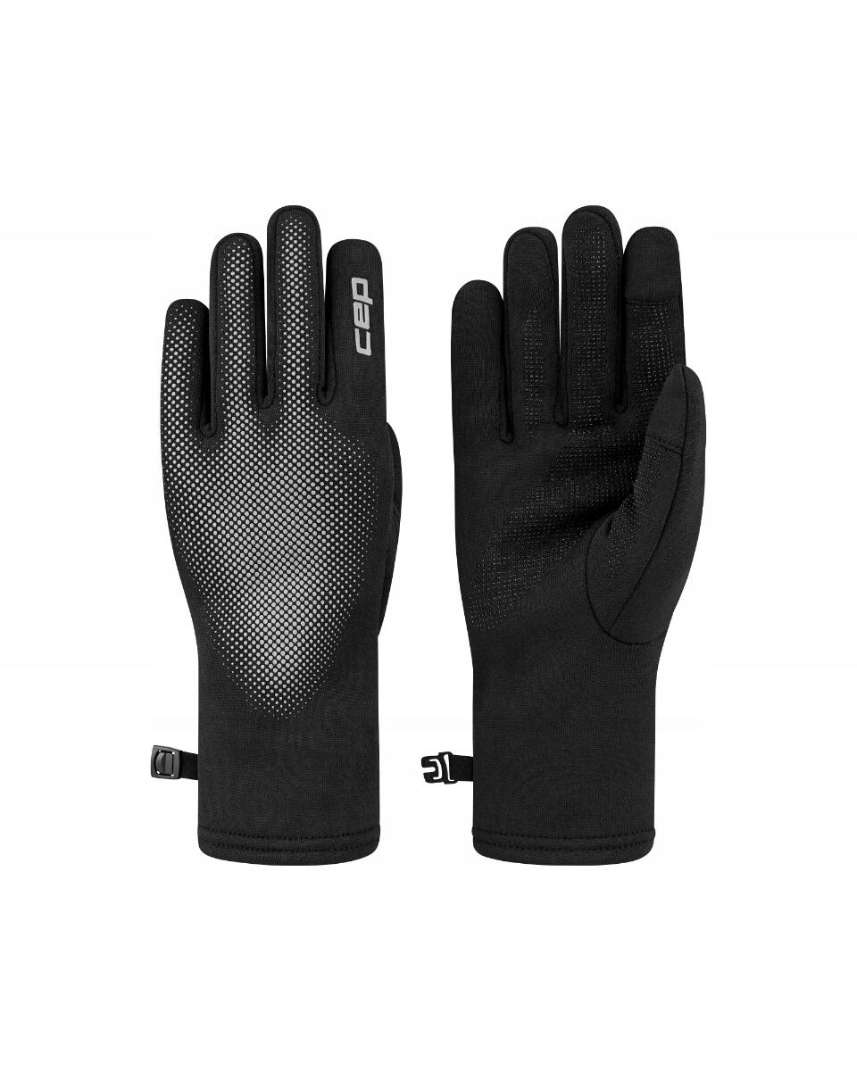 Rękawiczki sportowe odblaskowe unisex czarne Core Run CEP