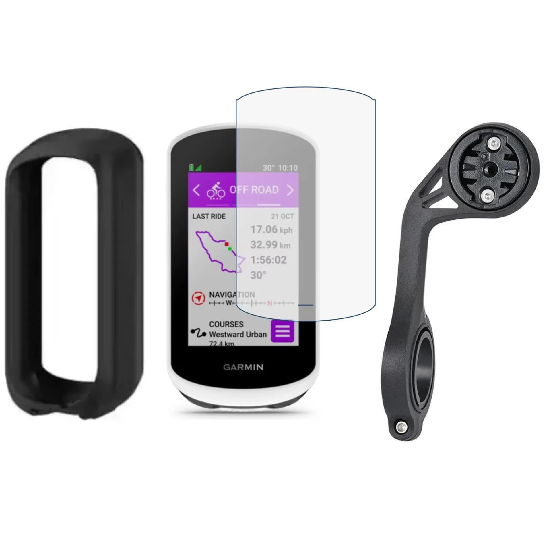 Zestaw 3-w-1 Garmin Edge Explore 2 – Etui silikonowe, szkło hartowane, uchwyt XL