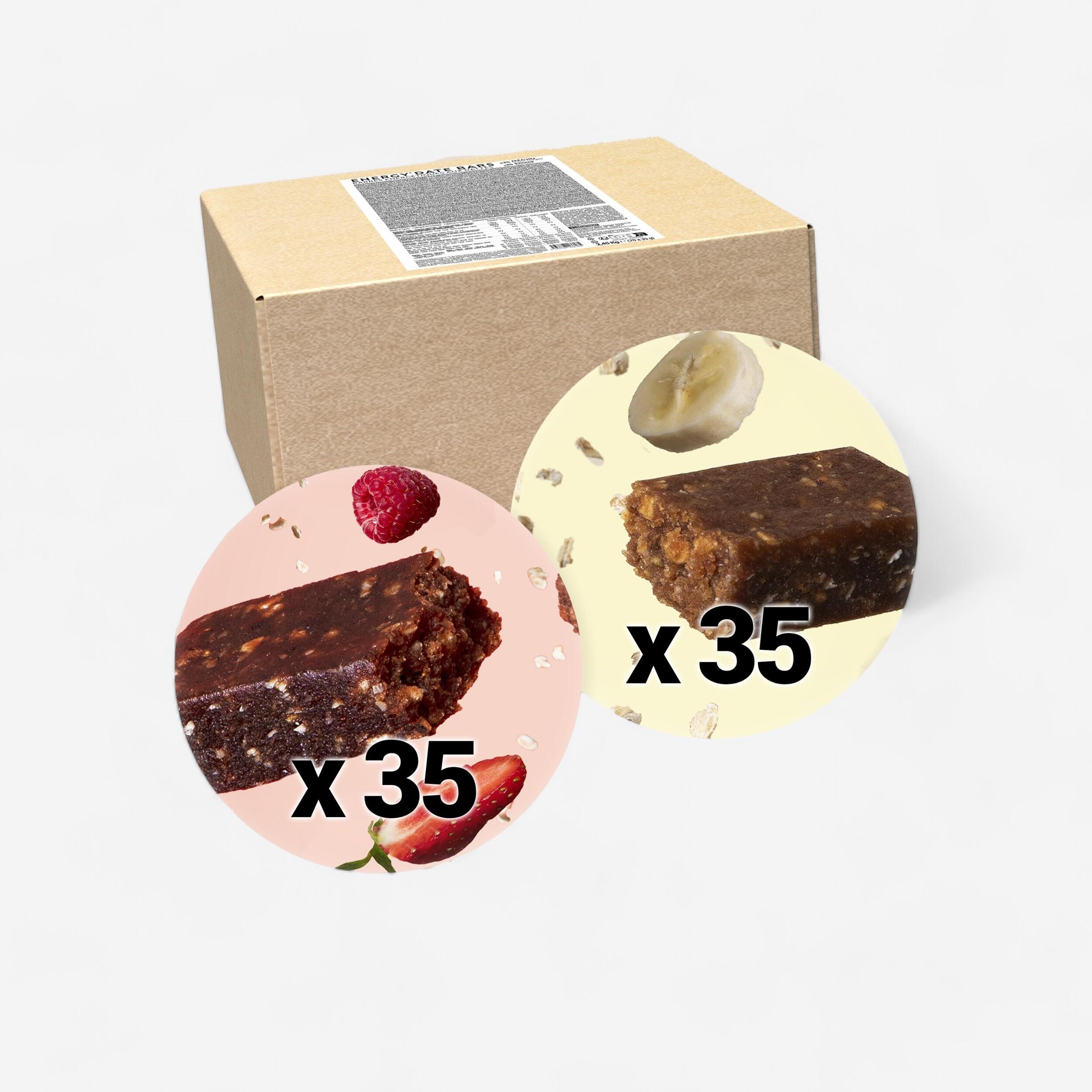 Baton energetyczny daktylowy 70x35g z bananami i czerwonymi owocami