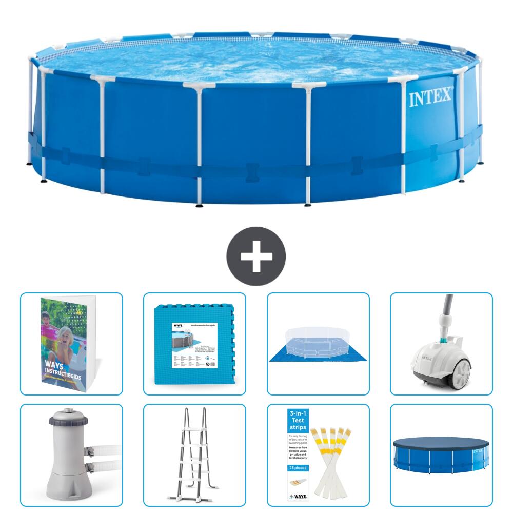 INTEX Basen ze stelażem Okrągły - 457x122 cm - 9-częściowy S531