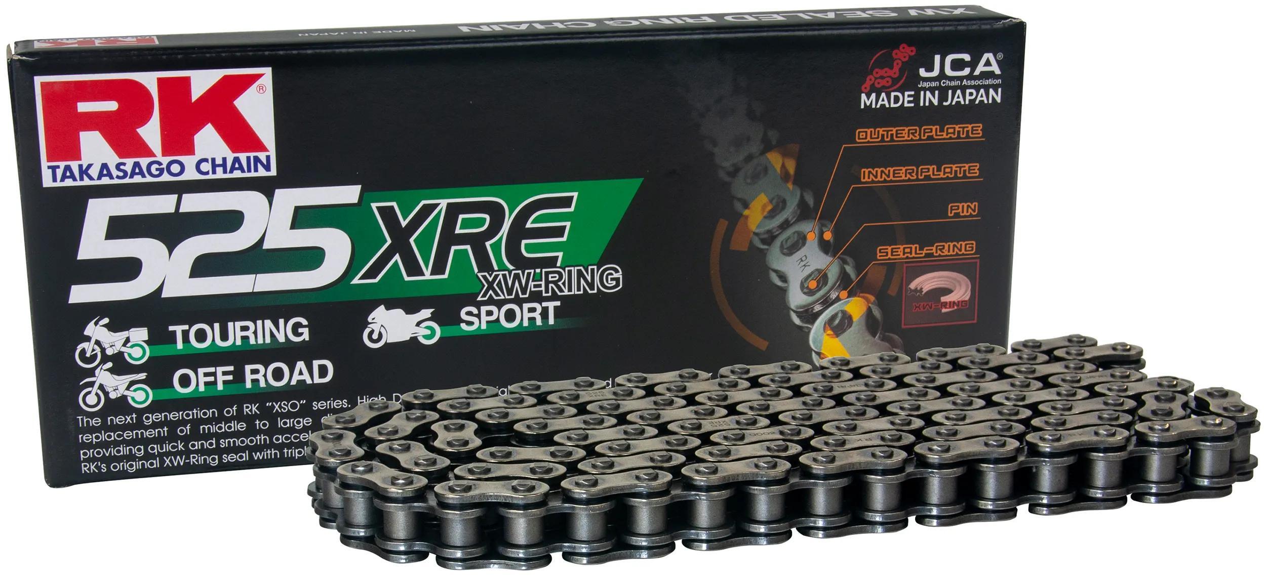 Łańcuch RK 525 XRE 106 ogniw szary otwarty