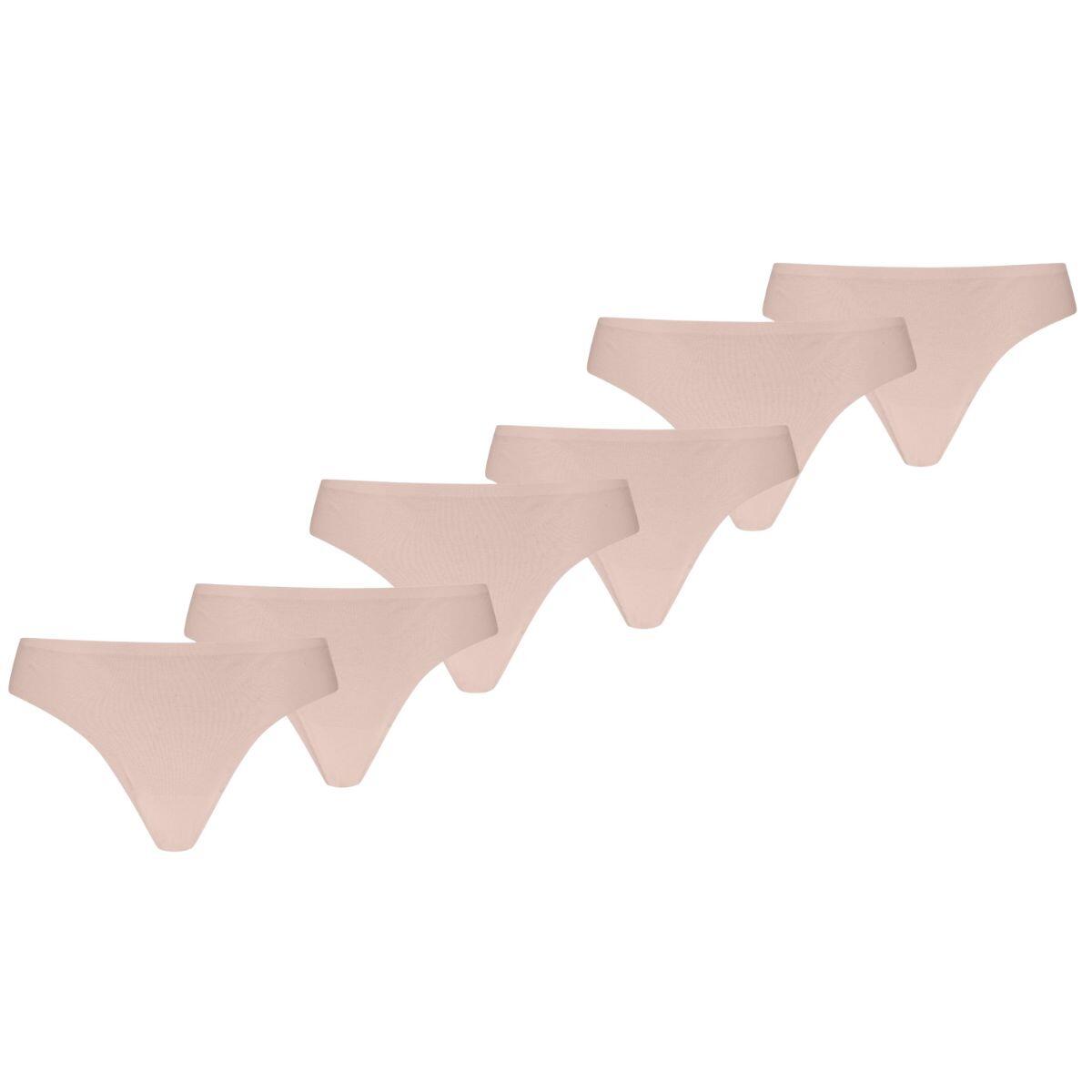 Puma stringi damskie Invisible Cotton 6-pack jasnoróżowe