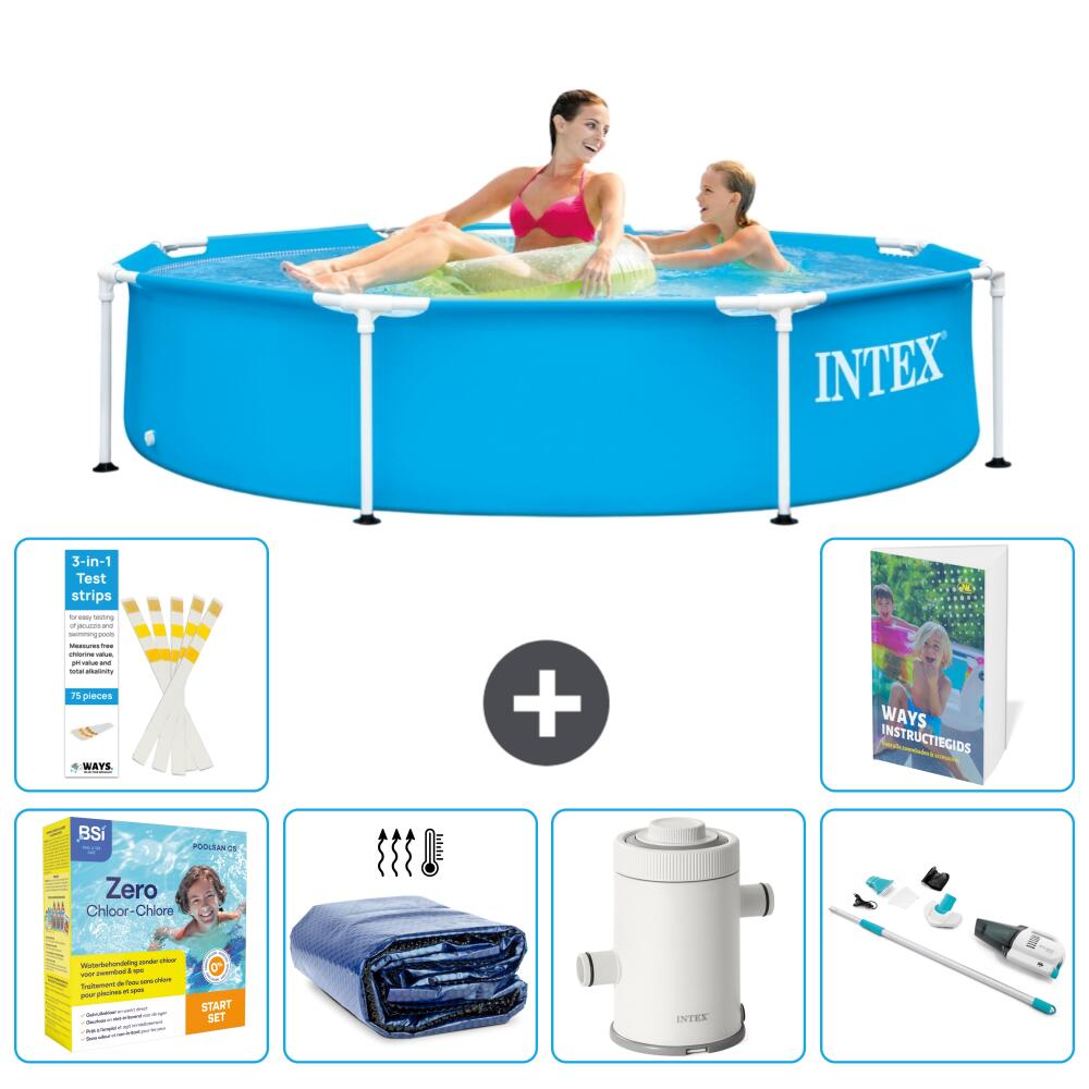 INTEX Basen ze stelażem Okrągły - 244x51 cm - 7-częściowy S22