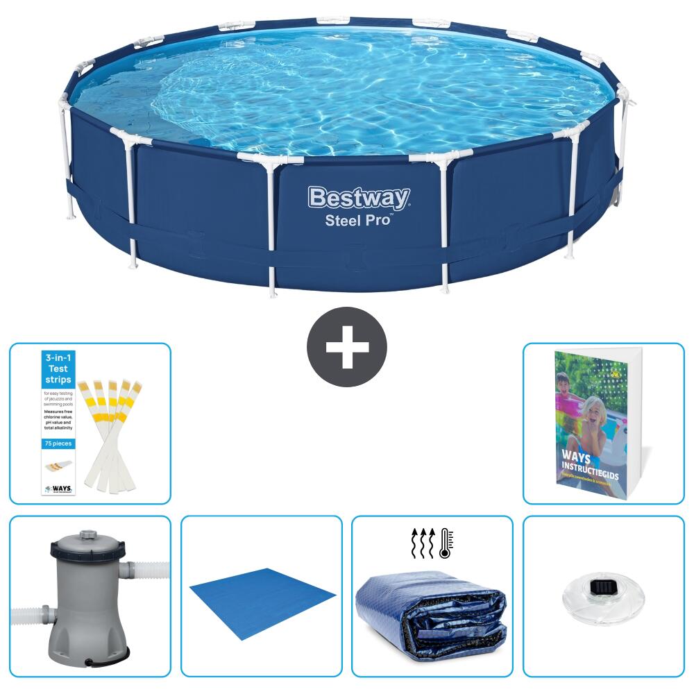 BESTWAY Basen Steel Pro Okrągły - 396x84 cm - 7-częściowy S272