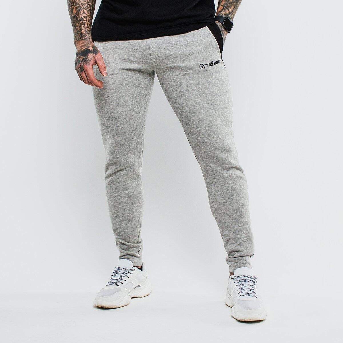 Spodnie męskie fitness slim fit szare Slimfit