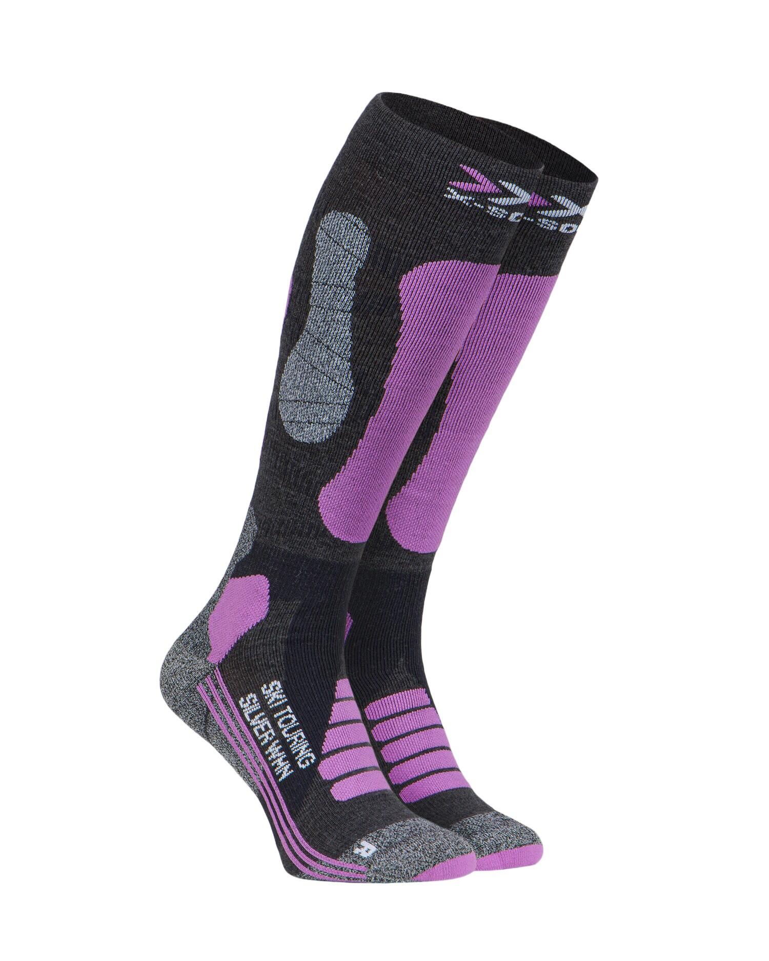 Skarpety X-SOCKS SKI TOURING SILVER 4.0 Purple Grey