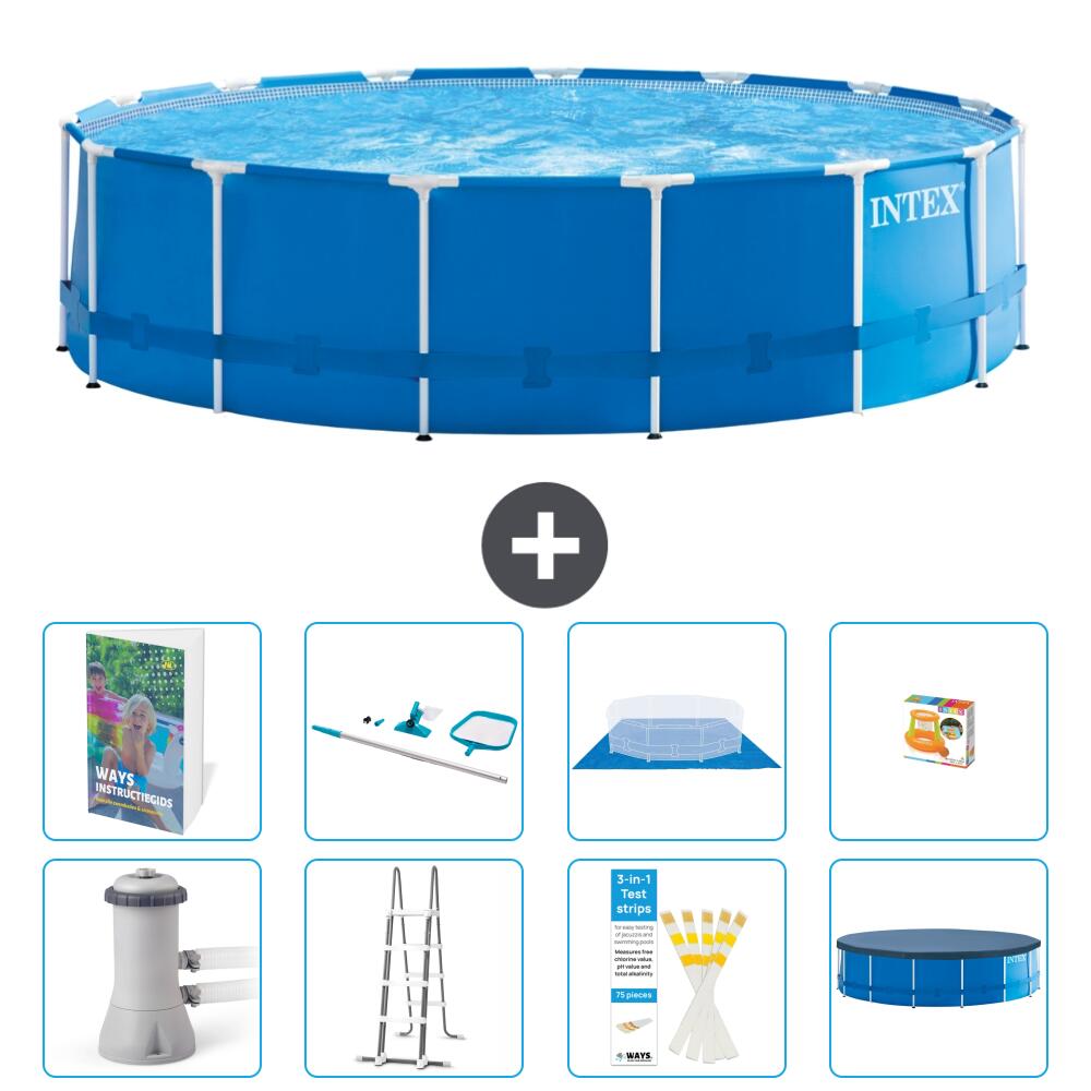 INTEX Basen ze stelażem Okrągły - 457x122 cm - 9-częściowy S647