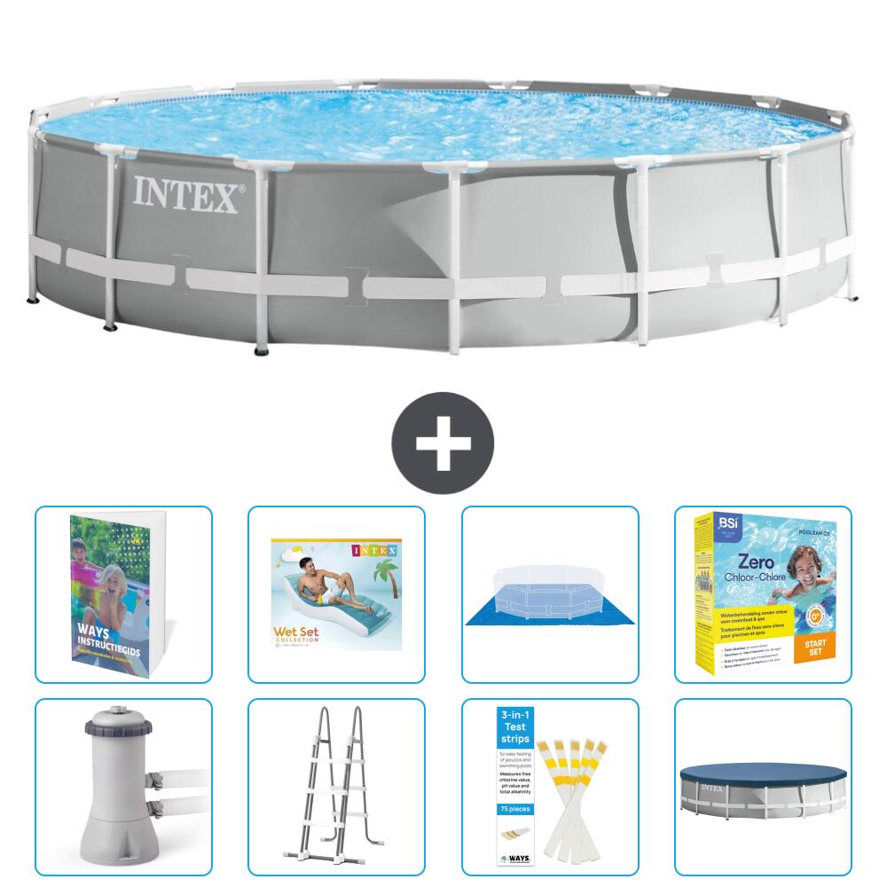 INTEX Basen Prism Frame Okrągły - 457x107 cm - 9-częściowy S639
