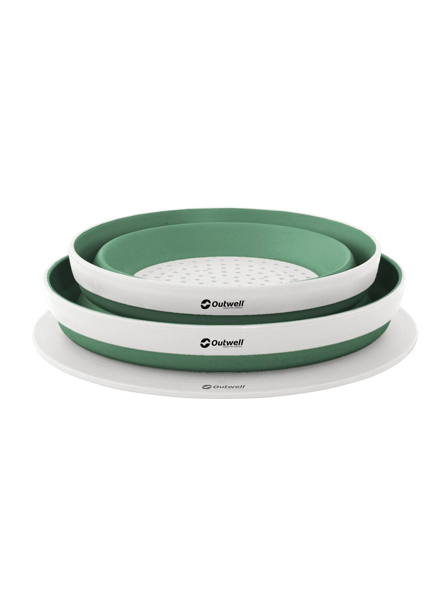 Zestaw naczyń Outwell Collaps Bowl & Colander Set - shadow green