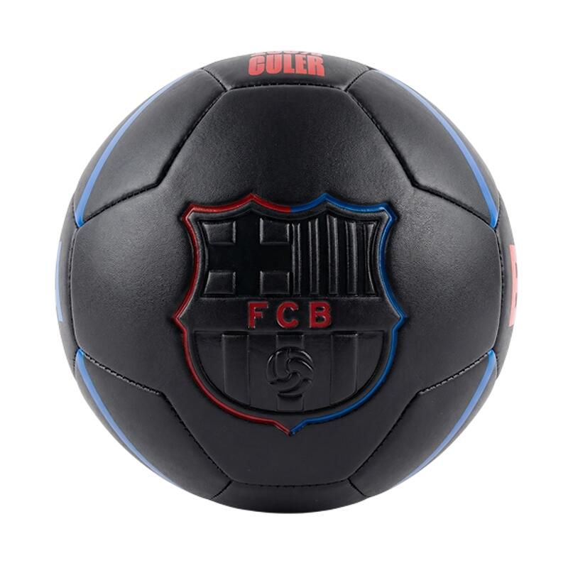 Czarna mini piłka Barca z wypukłym logo