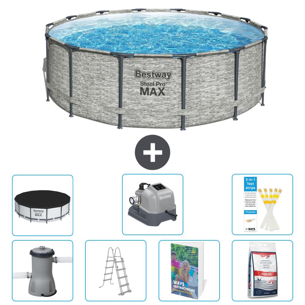 BESTWAY Basen Steel Pro MAX Okrągły - 427x122 cm - 8-częściowy S649