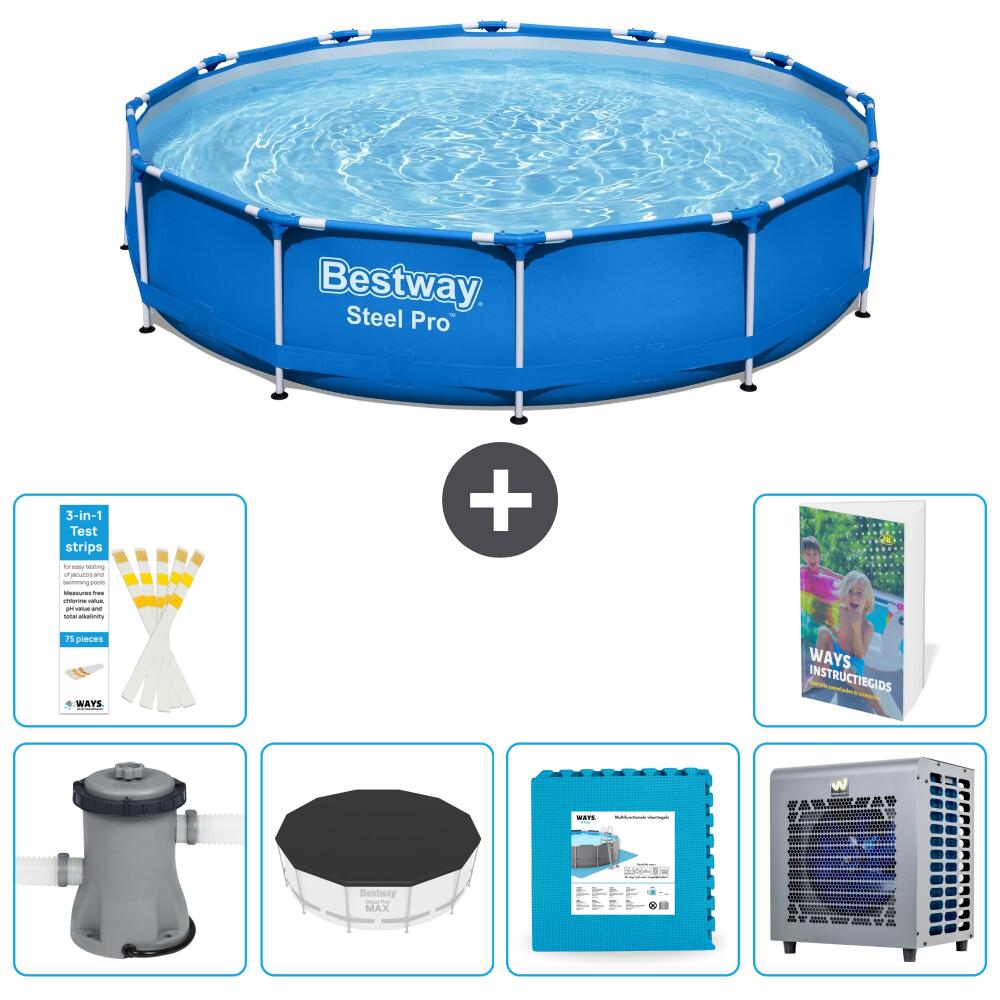 BESTWAY Basen Steel Pro Okrągły - 366x76 cm - 7-częściowy S290