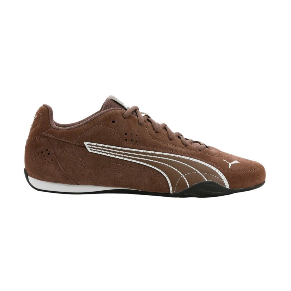1579 brązowe sneakersy z zamszu, niski profil.
