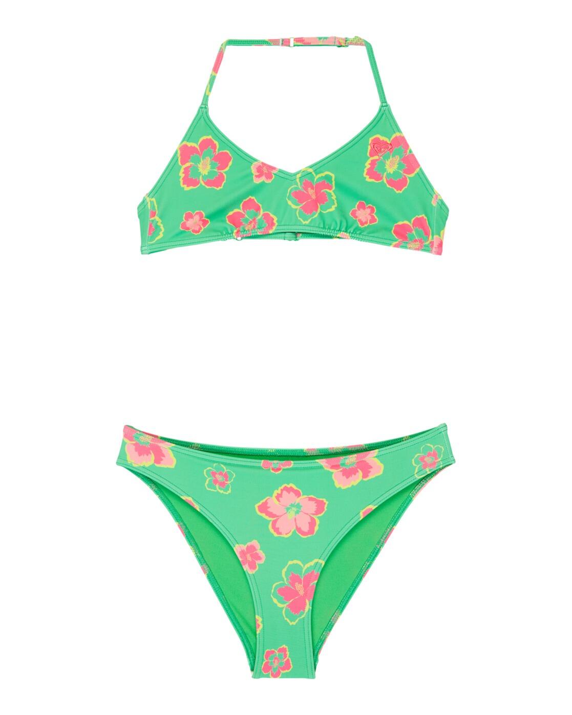 Zestaw trójkątny bikini dla Dziewczynki TROPICOOL Zielony