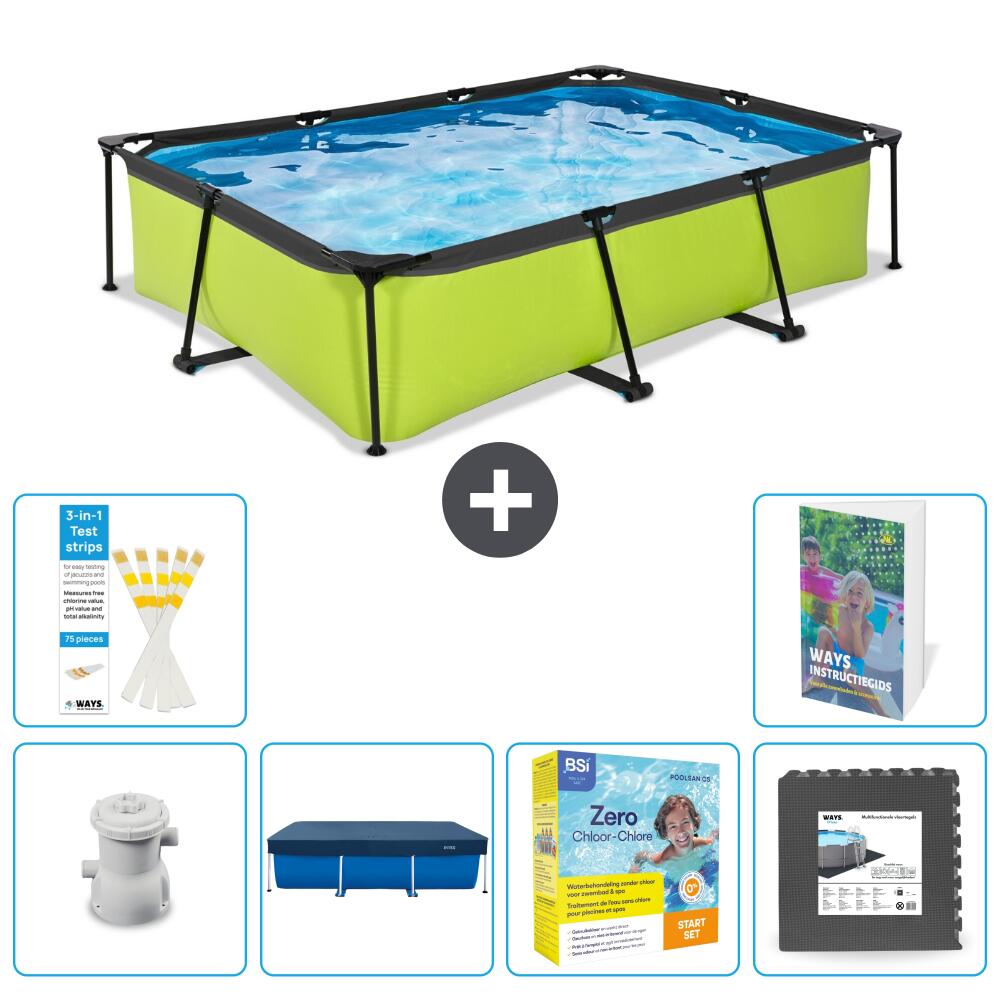 EXIT TOYS Basen Prostokątny - 300x200x65 cm - 7-częściowy S259
