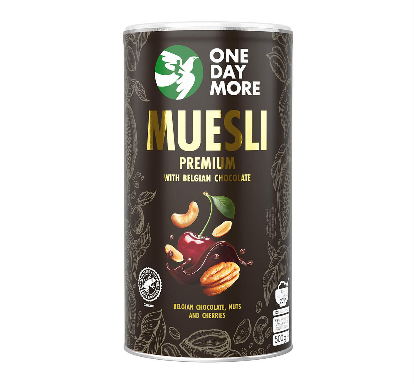 Musli premium z belgijską czekoladą, orzechami i liofilizowanymi wiśniami