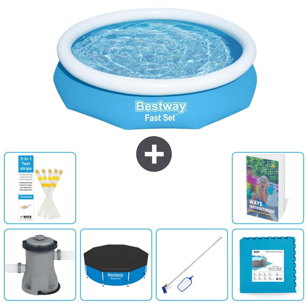 BESTWAY Basen Fast Set Okrągły - 305x66 cm - 7-częściowy S191