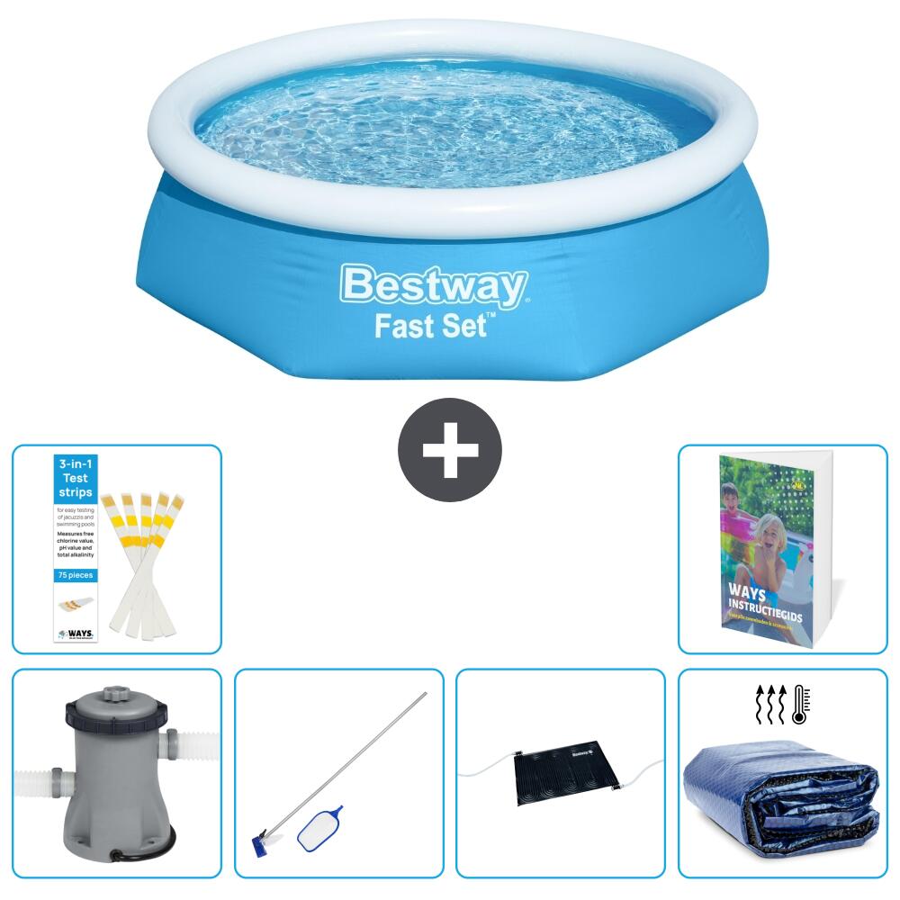 BESTWAY Basen Fast Set Okrągły - 244x61 cm - 7-częściowy S235