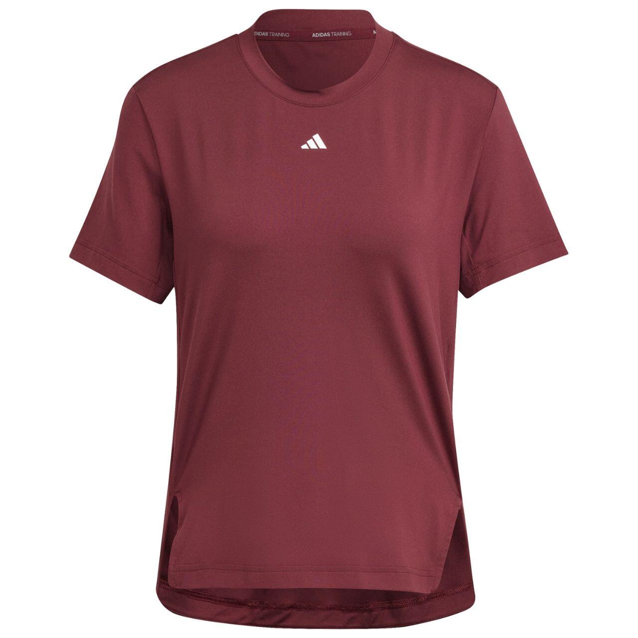 Koszulka damska adidas Versatile Tee burgundowa - materiał elastyczny, Aeroready