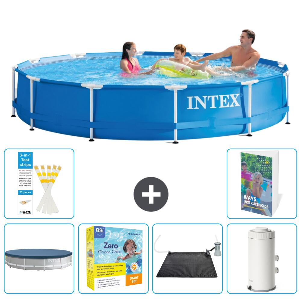 INTEX Basen ze stelażem Okrągły - 366x76 cm - 7-częściowy S103