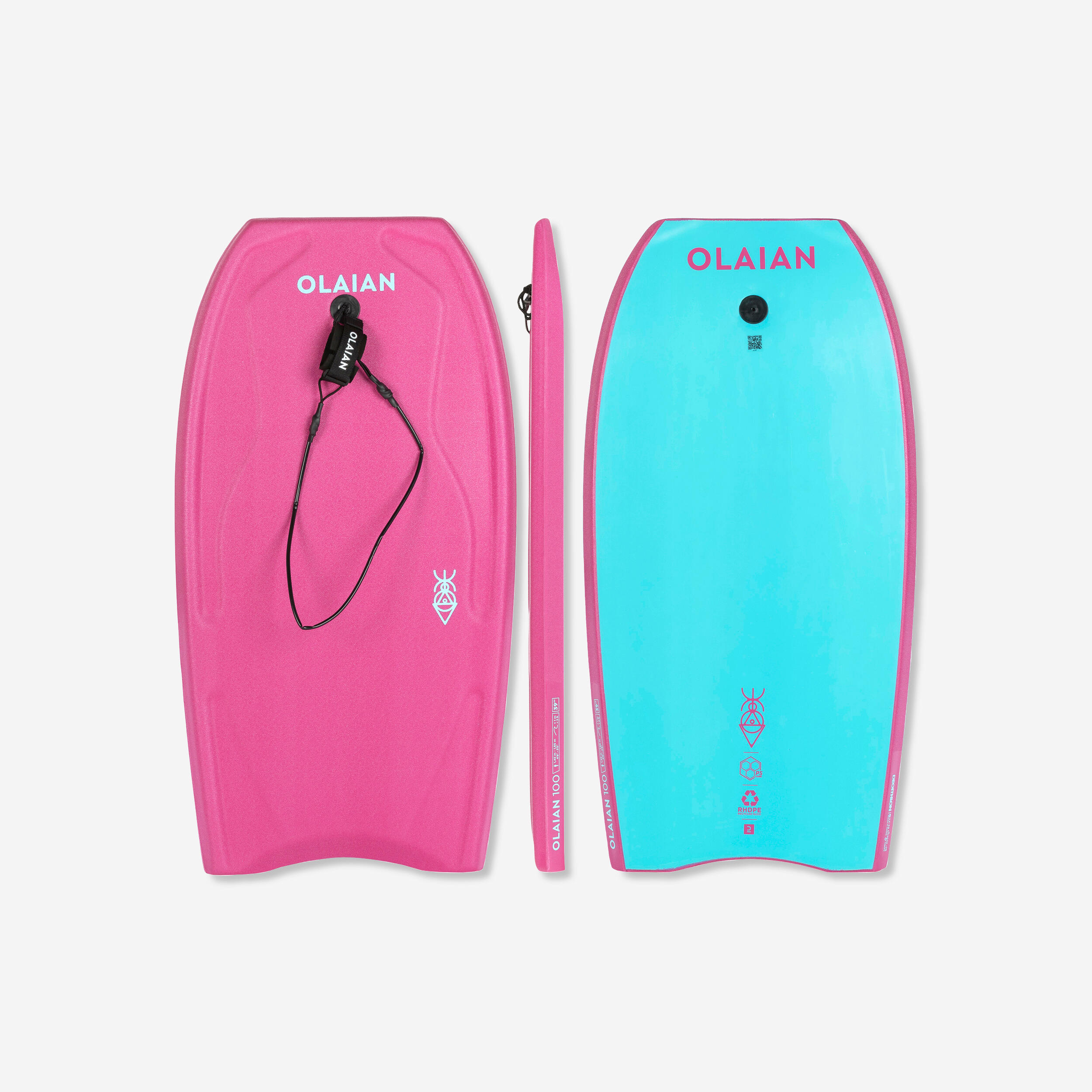 Deska bodyboard Decathlon 100 42 z leashem na nadgarstek