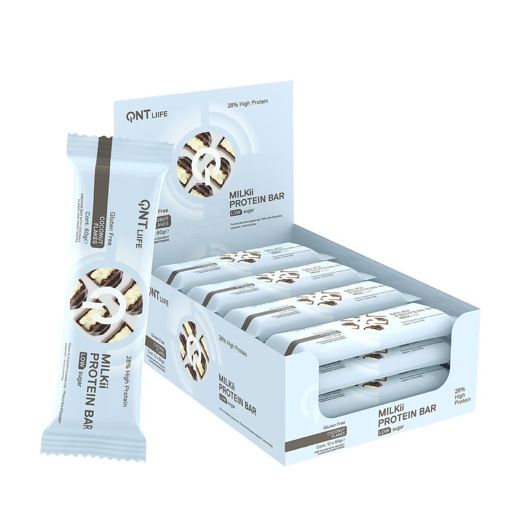 Milkii Protein Bar - Płatki kokosowe - 12 x 60g