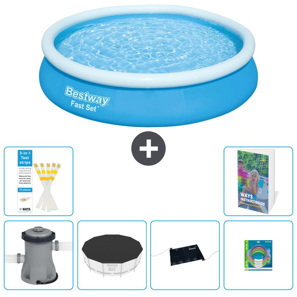 BESTWAY Basen Fast Set Okrągły - 366x76 cm - 7-częściowy S211