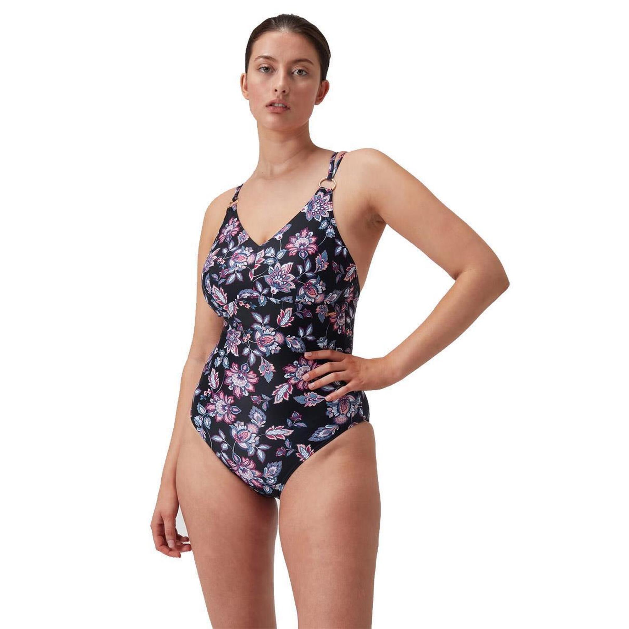 Strój Kąpielowy Speedo Shaping Strappy W Kolorze Czarno/Fioletowym - Rozmiar 40