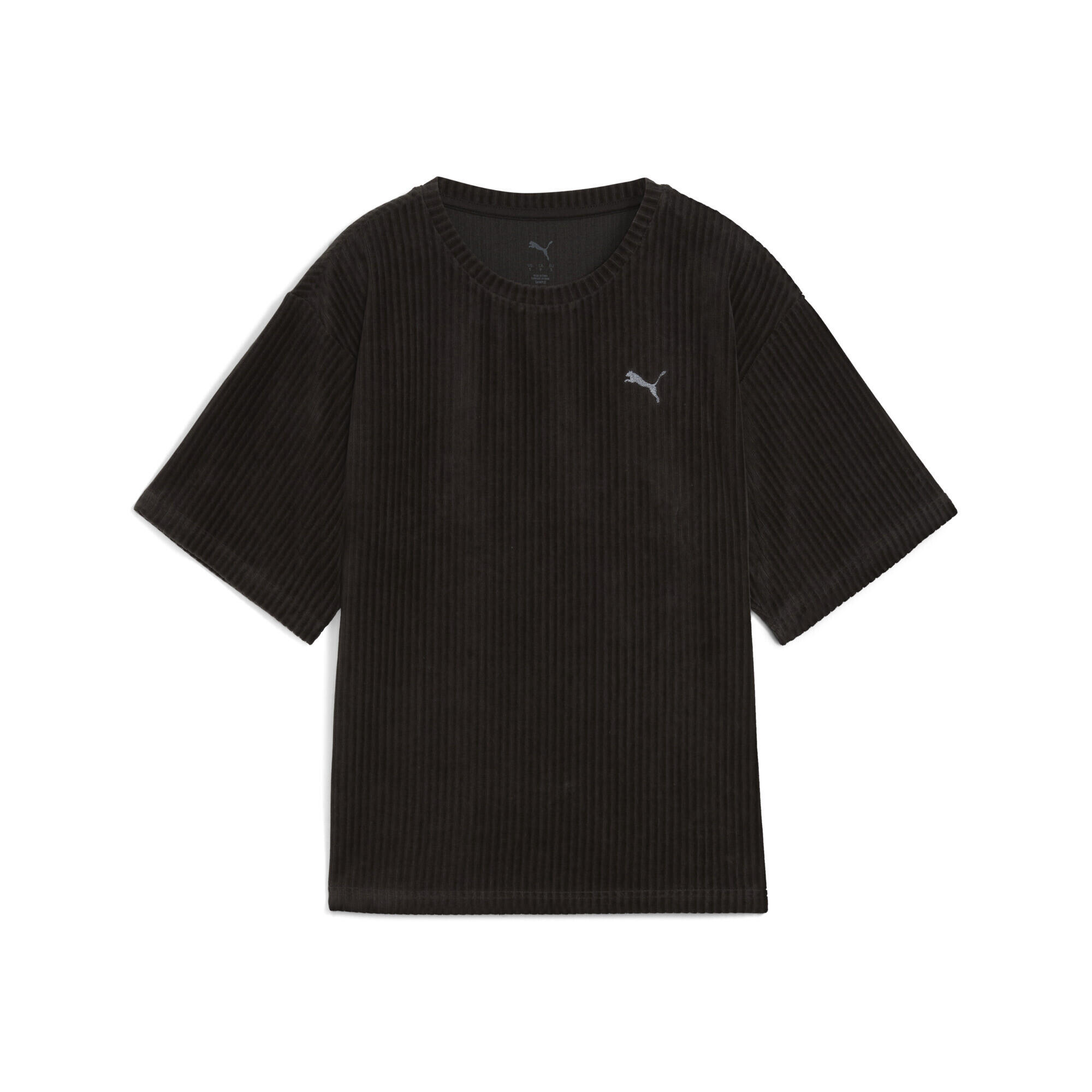 Damska koszulka Essentials Elevated Velour Rib o luźnym kroju PUMA