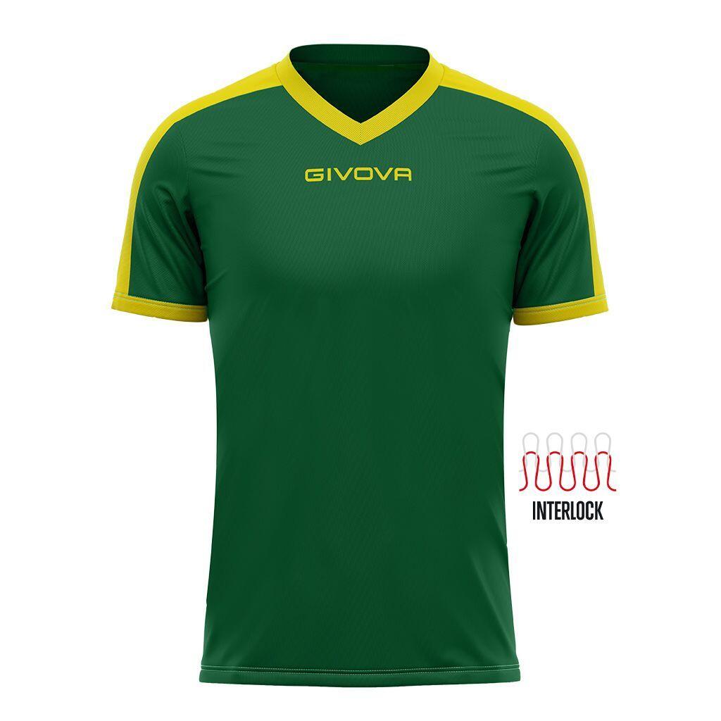 Givova Revolution Sportowa Koszulka 3XL Zielona Żółta - Oddychający Materiał