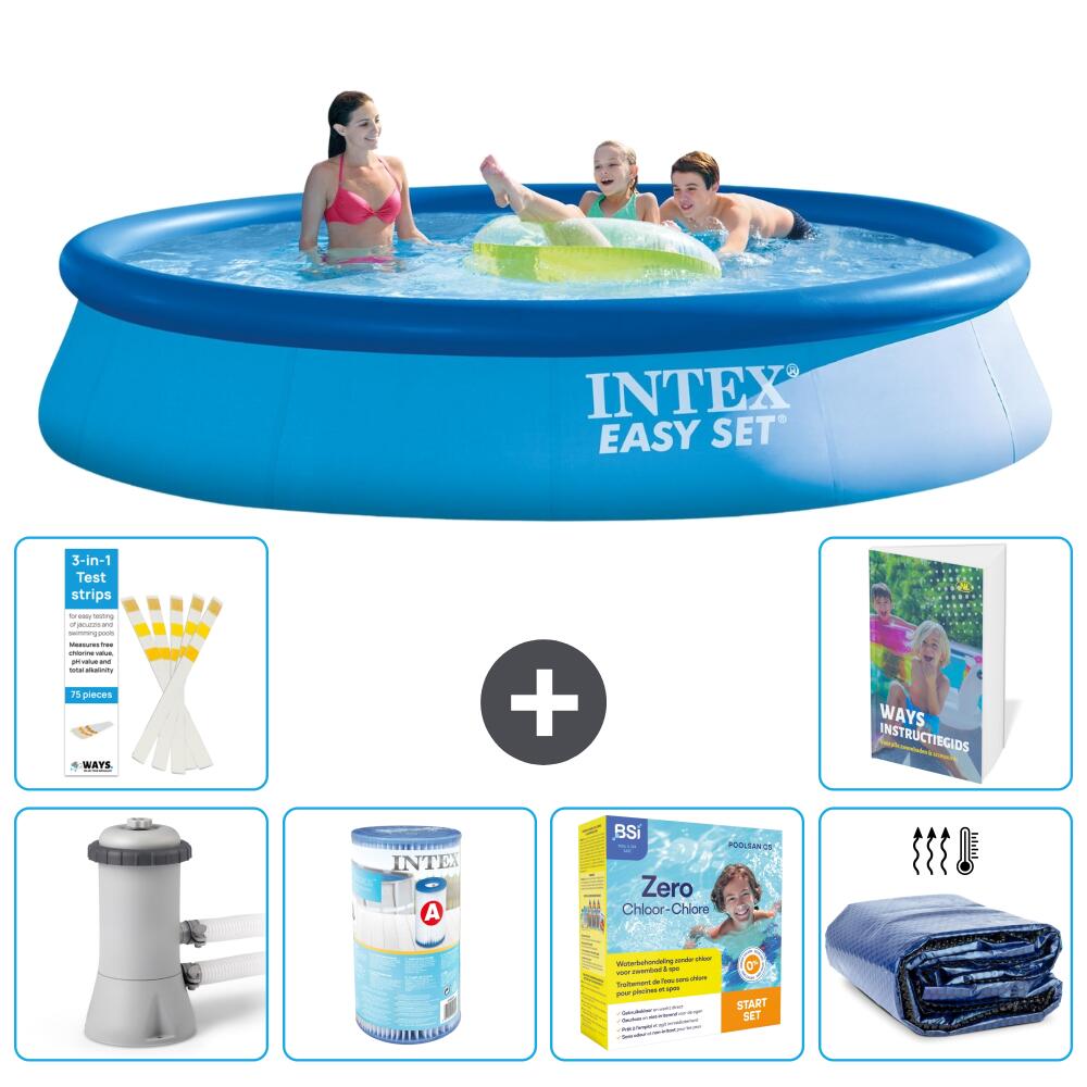 INTEX Basen Easy Set Okrągły - 396x84 cm - 7-częściowy S224