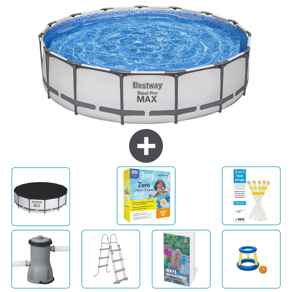 BESTWAY Basen Steel Pro MAX Okrągły - 457x122 cm - 8-częściowy S529