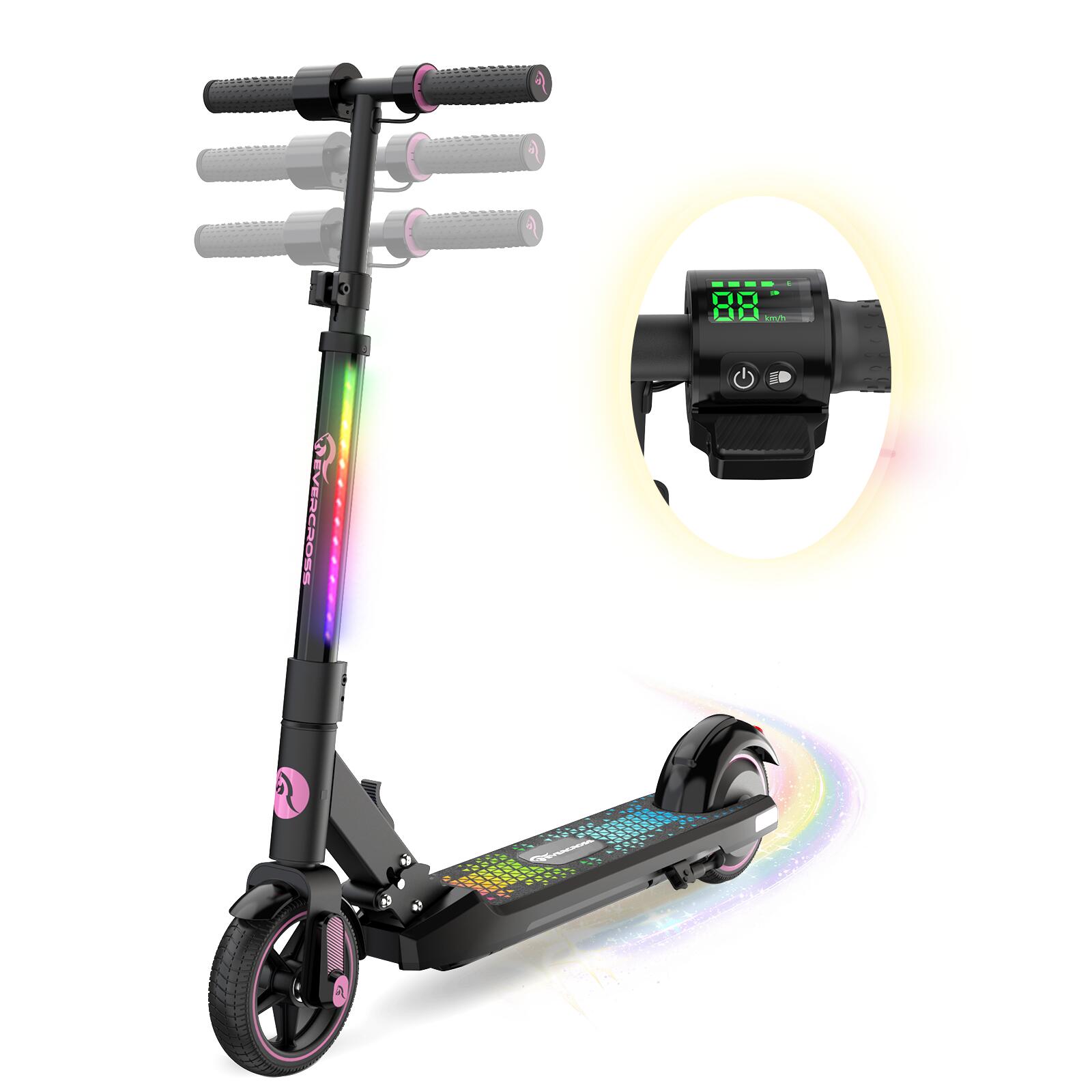 Składana Elektryczna Hulajnoga dla Dzieci 6-12 lat EVERCROSS - EV06C Różowa
